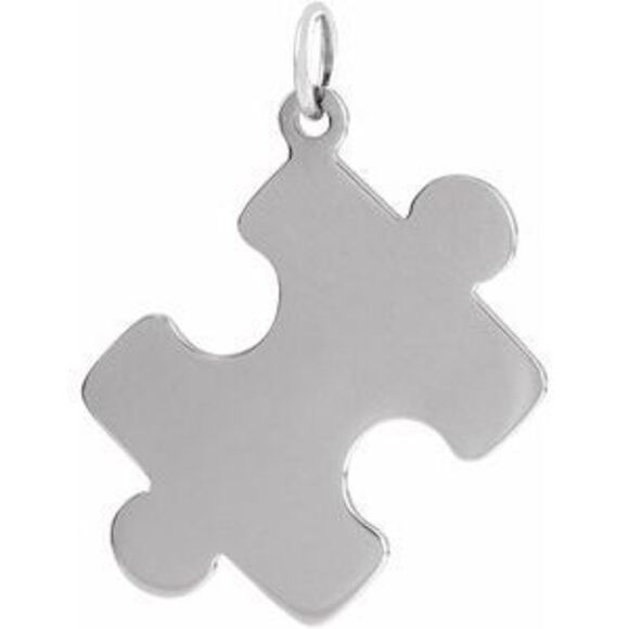 Kazi Luxury 14K White Gold Puzzle Piece Pendant